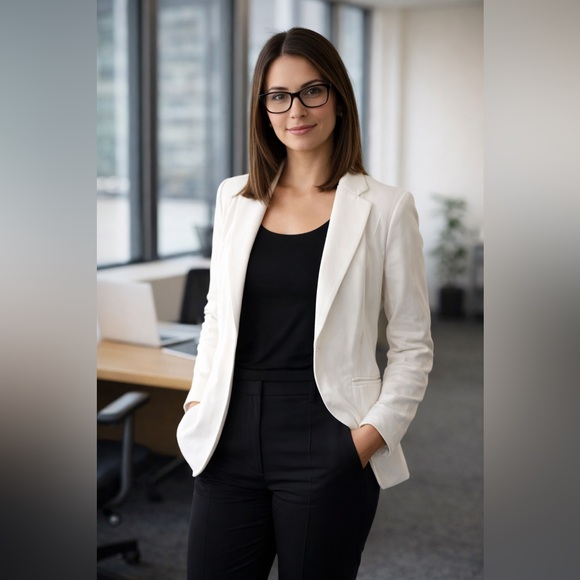 New York & Company Jackets & Blazers - New York & Company Cream Tailored Blazer